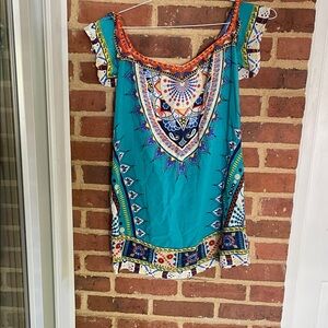 Flying Tomato Teal and Orange Boho Dress